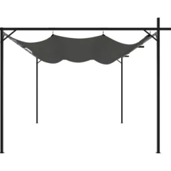 Pergola med infällbart tak - Utomhuspaviljong | Färg: Antracit | Storlek: 395x292x230 cm
