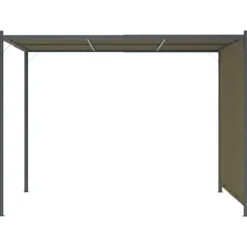 Pergola med infällbart tak 3x3 m - Justerbar utomhuslösning | Färg: Taupe | 180 g/m²