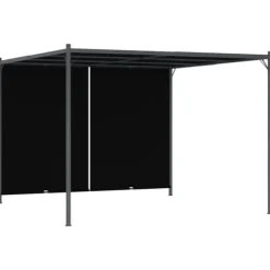 Pergola med infällbart tak 3x3 m - Justerbar skugga och skydd | Färg: Antracit | Storlek: 3x3 m