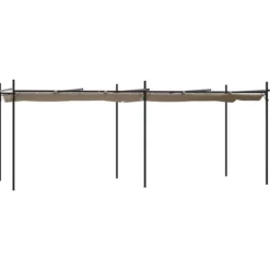Pergola med infällbart tak taupe 589x292x230 cm