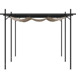 Pergola med infällbart tak taupe 589x292x230 cm