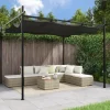 Pergola med infällbart tak antracit 295x292x230 cm
