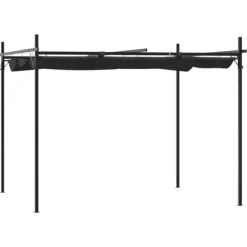 Pergola med infällbart tak antracit 295x292x230 cm