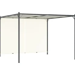 Pergola med justerbart tak gräddvit 3x3 m stål