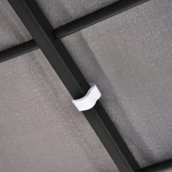 Pergola paviljong 297x297 cm, metall, grå – terrass/balkong