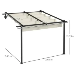 Pergola, 297x297x200 cm, Krämfärgad