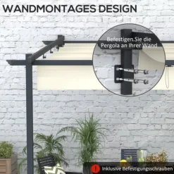 Pergola, 297x297x200 cm, Krämfärgad