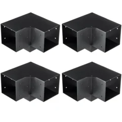 Pergolafäste Kit 152x152mm, 4st 3-vägs Heavy Duty Hörnfästen för DIY, enkel installation för pergola och uteplats.