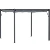 Pergola/paviljong 3×3×2,23 m, skjutbart tak, aluminium, kolgrå/mörkgrå