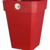 Plant pot Riviera Soleilla Squared Red 40 x 40 cm