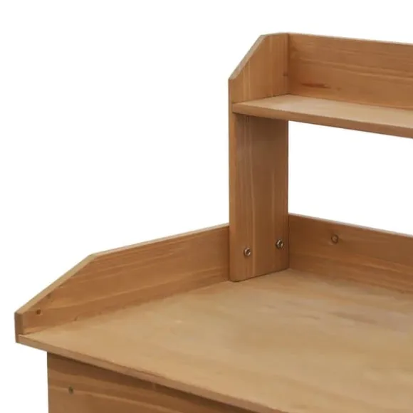 Planteringsbord med balja, trä, 112 cm högt – stabilt & väderbeständigt