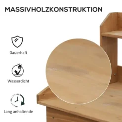 Planteringsbord med balja, trä, 112 cm högt – stabilt & väderbeständigt