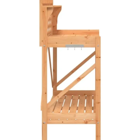 Planteringsbord med spaljé i massivt granträ | Färg: Brun | Storlek: Standard