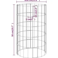 Planteringsgabion 3 st upphöjd rund galvaniserat stål Ø30x50 cm - Gabion - Gabioner - Home & Living