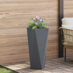 Planteringskärl 2 pcs Antracit 30 x 30 x 75 cm Stål