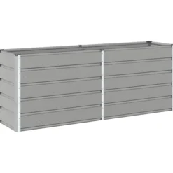 Planteringskärl Ljusgrå 480 x 50 x 45 cm Galvaniserat Stål