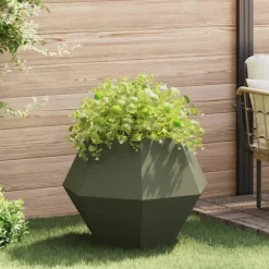 Planteringskärl Olivgrön 75 x 75 x 60 cm Stål