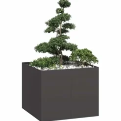 Planteringskärl svart 100x100x80 cm stål