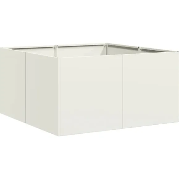 Planteringskärl vit 80x80x40 cm kallvalsat stål