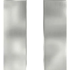 Planteringslåda i galvaniserat stål - 2 st utomhus blomsterställ | Storlek: 24x24x75 cm | Färg: Grå