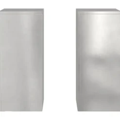 Planteringslåda i rostfritt stål för utomhusbruk - 2 st | Storlek: 24x24x55 cm | Färg: Silver