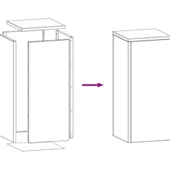 Planteringslåda i rostfritt stål för utomhusbruk - 2 st | Storlek: 24x24x55 cm | Färg: Silver