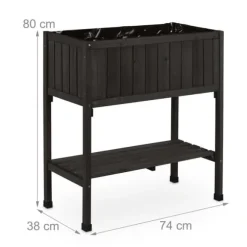 Planteringslåda, upphöjd, granträ, 80x74x38 cm