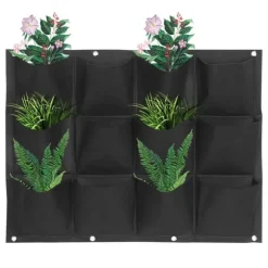 Planteringspåse Trädgård Balkong Vägg Vertikal Blomväxter Hängande Planter Svart Färg 12 Fickor