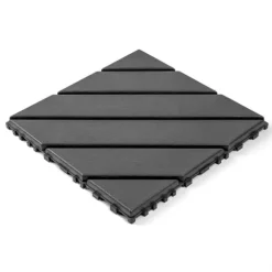 Plastdeckplattor, 44 st, 12"x12" kvadratiska vattentåliga utomhusplattor, för poolside, balkong, trädgård, inomhus- och utomhusbruk, mörkgrå