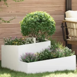 Plastkruka Rektangulär för Inomhusbruk | Färg: Vit | Storlek: 80x80x50 cm