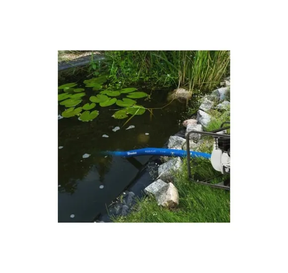 Plattslang AQUA - FLAT PE / EVA i set med slangklämma WP1 - 1 1/4"- 30m