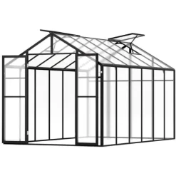 Polykarbonatväxthus 8x12 Ft, Utomhus Walk-in Växthus, idealisk för trädgårdsskötsel