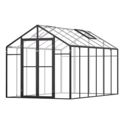 Polykarbonatväxthus 8x12 Ft, Utomhus Walk-in Växthus, idealisk för trädgårdsskötsel