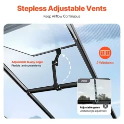 Polykarbonatväxthus 8x12 Ft, Utomhus Walk-in Växthus, idealisk för trädgårdsskötsel