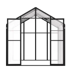 Polykarbonatväxthus 8x12 Ft, Utomhus Walk-in Växthus, idealisk för trädgårdsskötsel