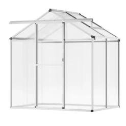 Polykarbonatväxthus 6x4 Ft, Utomhus Walk-in Växthus, För Trädgårdsanvändning