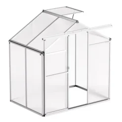 Polykarbonatväxthus 6x4 Ft, Utomhus Walk-in Växthus, För Trädgårdsanvändning