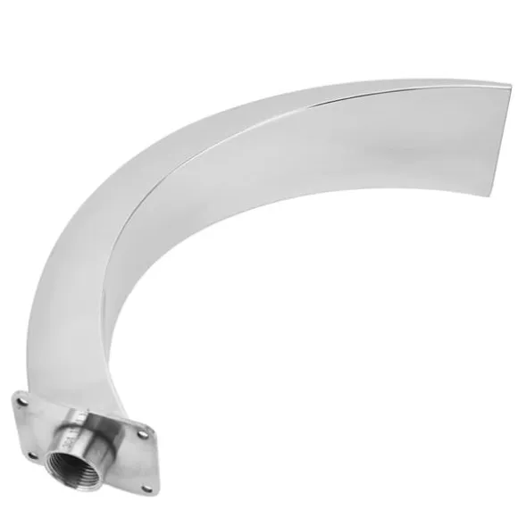 Pool Waterfall Fountain G1 Invändig gänga 304 Rostfritt stål Rund Böjd Design Utomhuspool Fontän för Lekplats