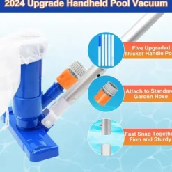 Pooldammsugare med teleskopstång och borsthuvud – Effektiv rengöring av poolbotten