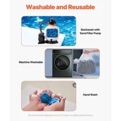 Poolfilterkulor, För Sandfilterpumpspool, 4 Lbs Återanvändbar Blå, Hög filtreringseffektivitet