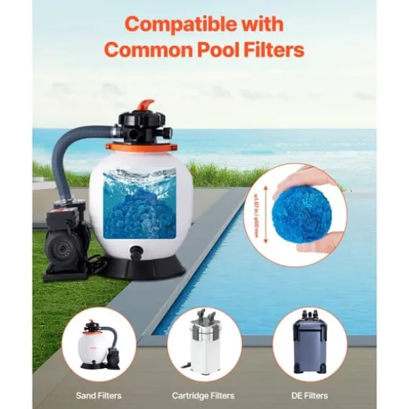 Poolfilterkulor, För Sandfilterpumpspool, 4 Lbs Återanvändbar Blå, Hög filtreringseffektivitet