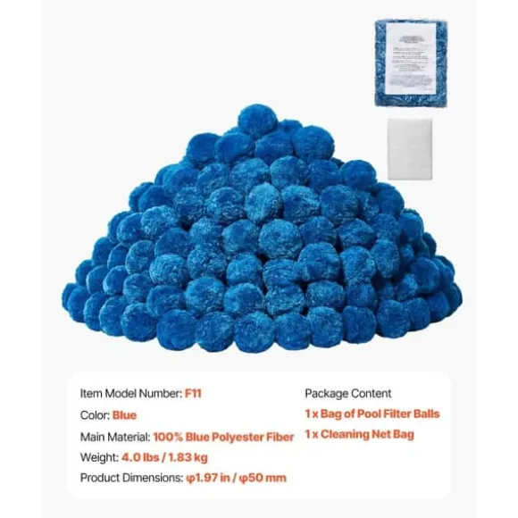 Poolfilterkulor, För Sandfilterpumpspool, 4 Lbs Återanvändbar Blå, Hög filtreringseffektivitet
