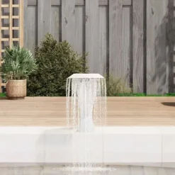 Poolfontän i rostfritt stål - Dekorativ poolaccessoar | Färg: Silver | Storlek: 64x30x52 cm