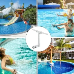 Poolfontän med dubbla munstycken – justerbar vattenfallsspridare för dekoration, kylning och avkoppling