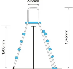 Poolstege Laguna för 132cm pool 4 steg