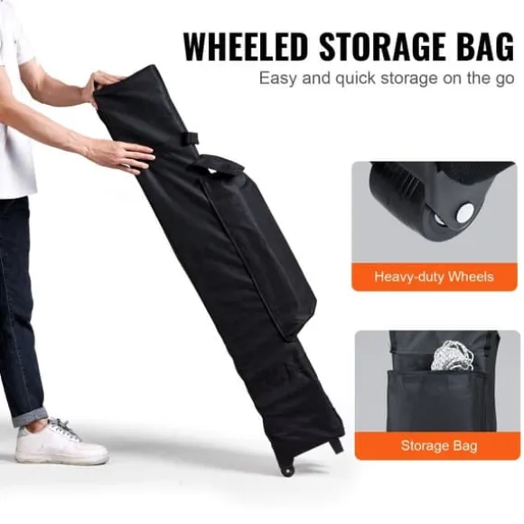 Pop Up Canopy Partytält 10x10 fot med bärväska för camping, mörkgrått och lätt att transportera.