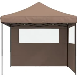 Pop-Up hopfällbart partytält med sidoväggar | Färg: Brun | Storlek: Standard