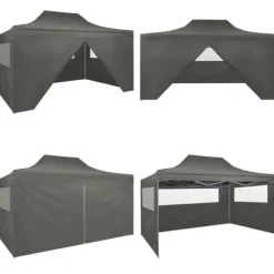 Pop-Up hopfällbart partytält med 4 sidoväggar 3x4,5 m antracit - Partytält - Festtält - Home & Living