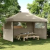 Pop-Up hopfällbart partytält med 3 sidoväggar - Utomhustält | Färg: Taupe | Storlek: Standard