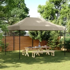 Pop-Up hopfällbart partytält 410x279x315 cm taupe